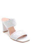 Women's Leather Capione Detailed Heeled Slippers | Derimod