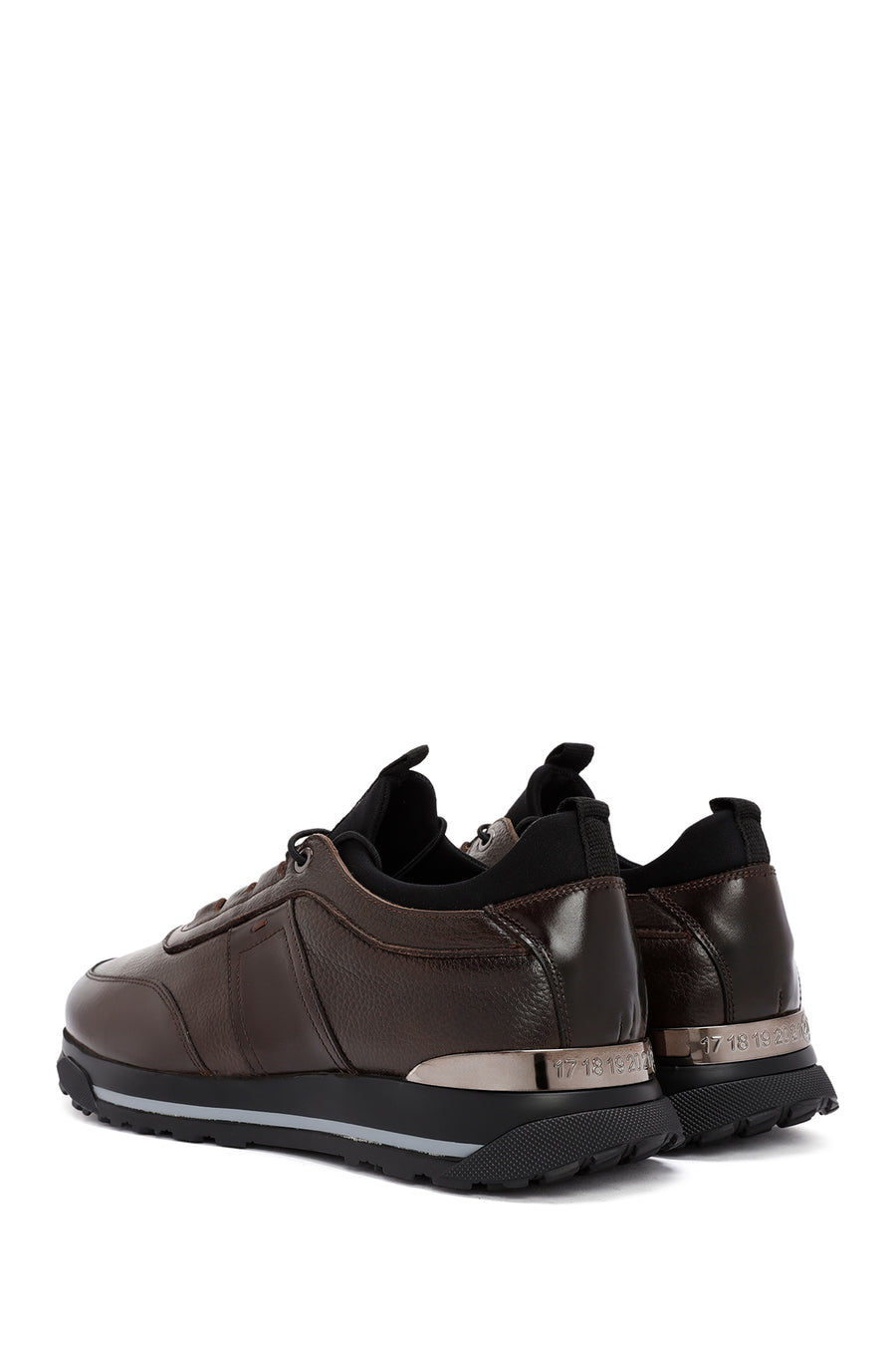 Erkek Kahverengi Bağcıklı Deri Casual Sneaker