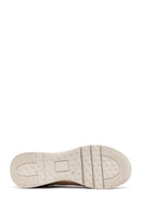 Woman Mink Laced Thick Sole Leather Sneakers | Derimod