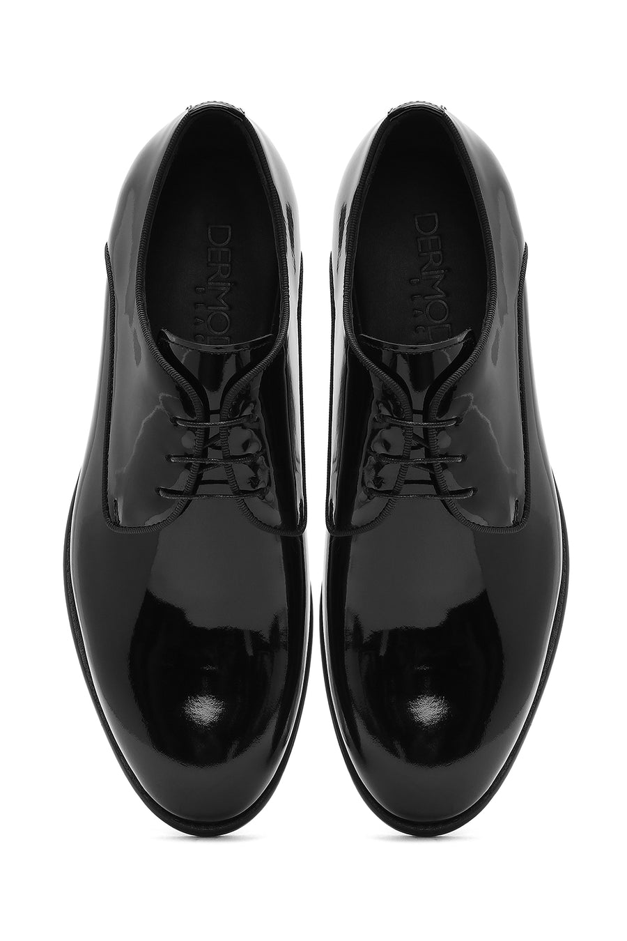 Men's Black Laced Patent Leather Classic Shoes
