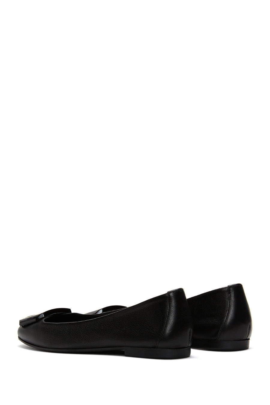 Women's Black Leather Ballerina Ballet Shoes
