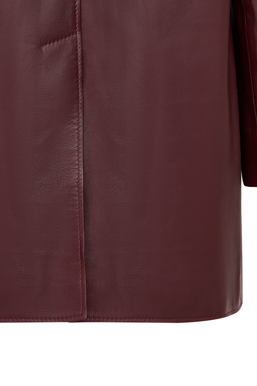 Emma Women's Burgundy Long Leather Coat