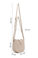 Woman Cream Long-Strap Printed Shoulder Bag | Derimod