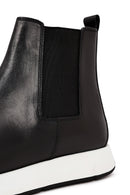 Men's Black Leather Chelsea Sport Boot | Derimod