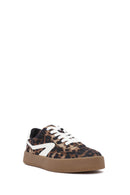 Women's Leopard Lace-Up Chunky Sole Sneakers | Derimod