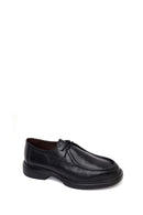 Male Black Lace-Up Thick-Soled Leather Casual Shoes | Derimod