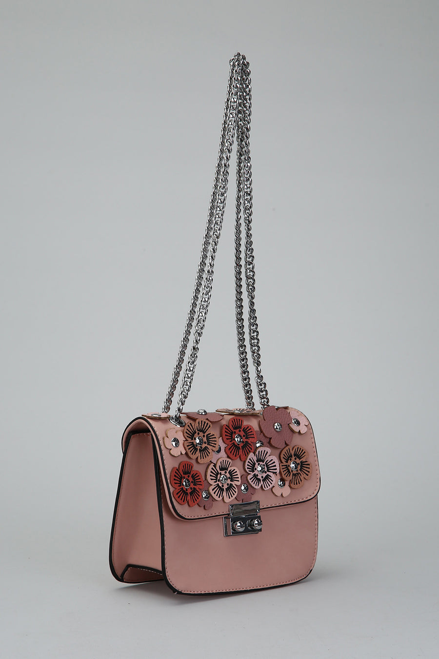 Pink Women's Crossbody Bag with Flower Detail