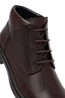 Men's Brown Zippered Leather Boat | Derimod