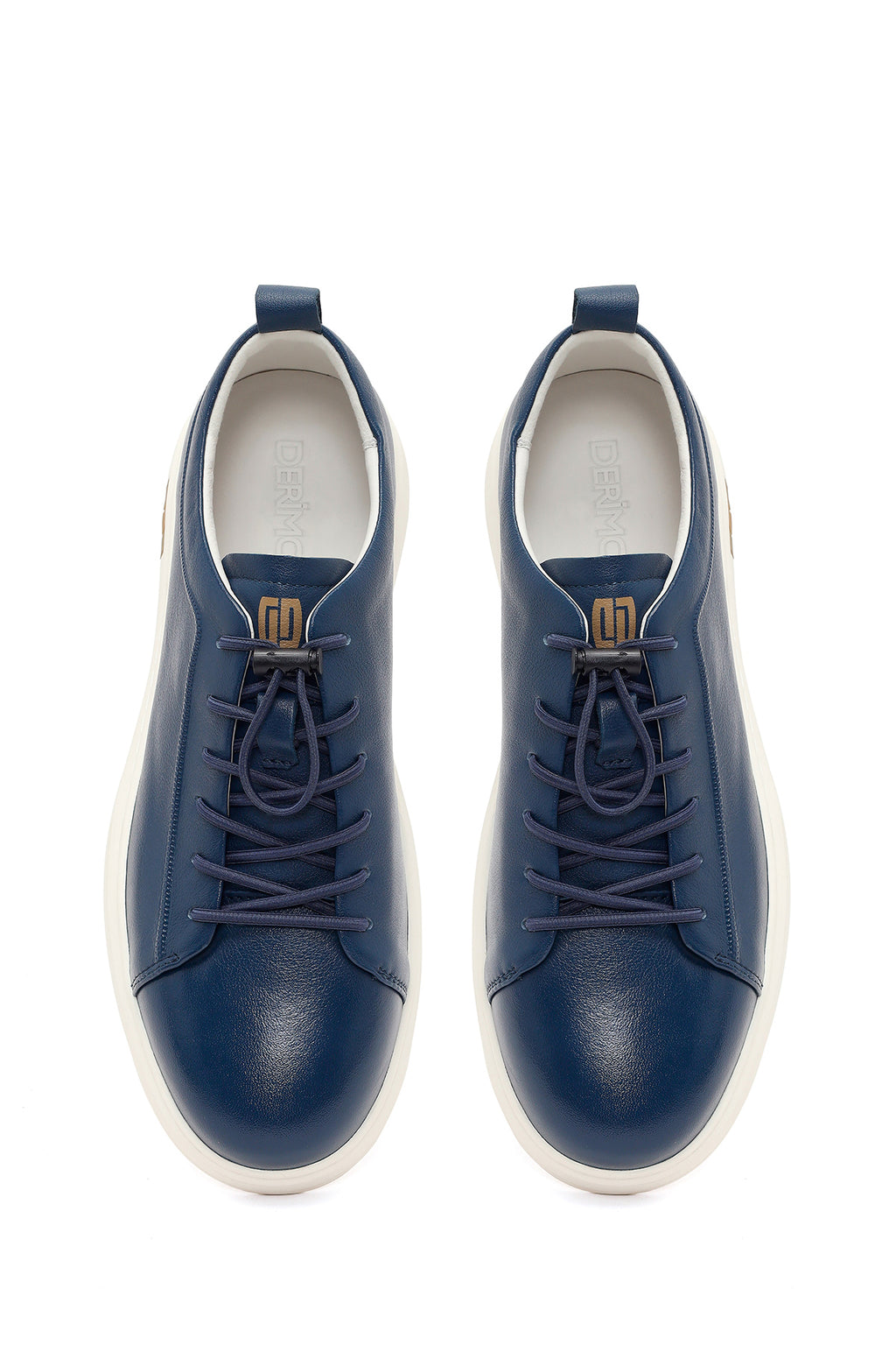 Erkek Lacivert Deri Sneaker