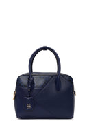 Woman Navy Long-Strap Printed Shoulder Bag | Derimod