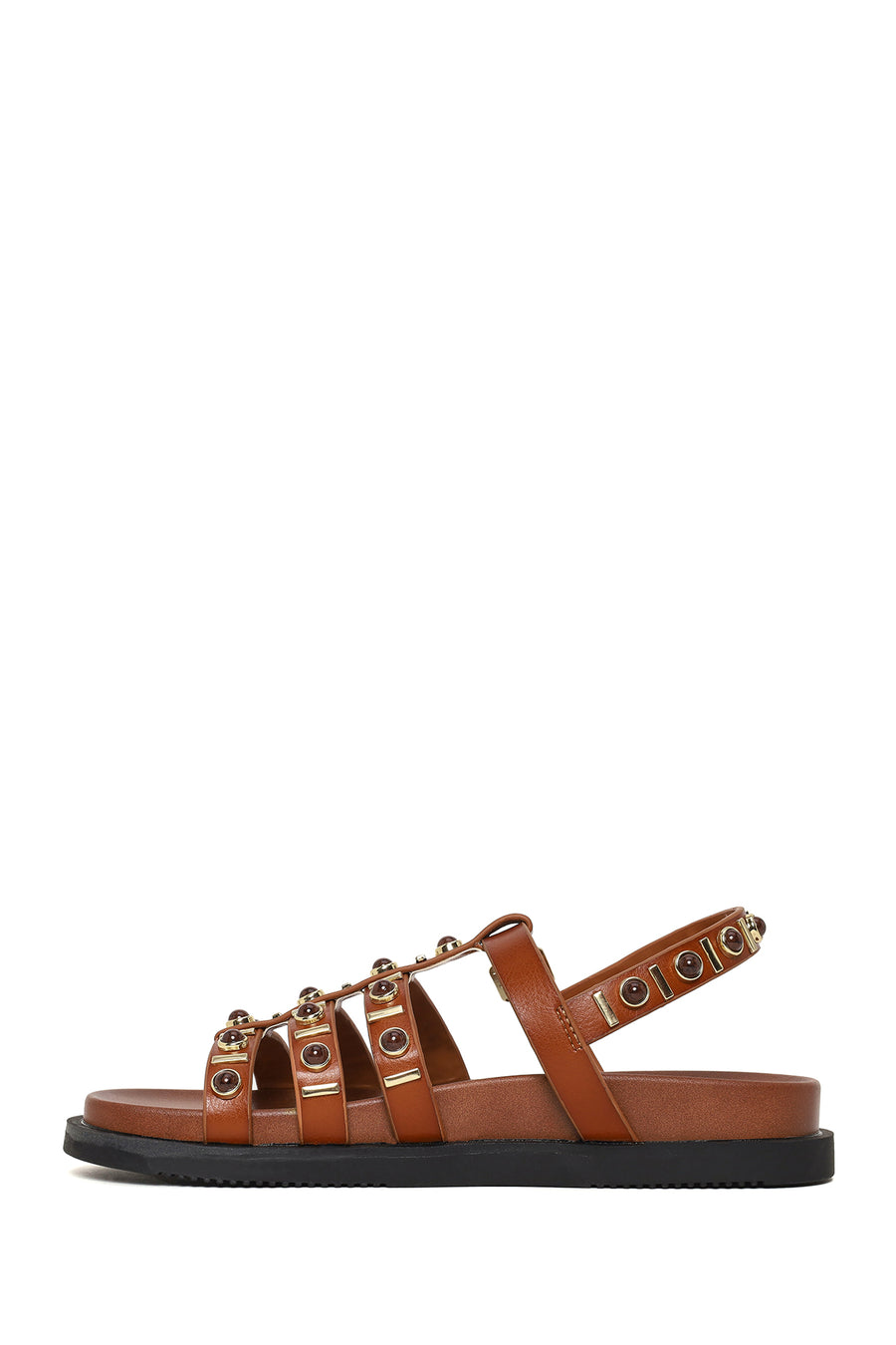 Woman Tan Embellished Sandals