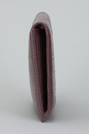 Snake Patterned Women's Purple Leather Portfolio | Derimod