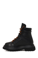 Harley Davidson Woman Black Angelhard Lace-Up Leather Combat Boots | Derimod