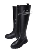 Women's Black Zippered Leather Boots | Derimod
