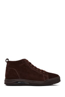 Men's Brown Suede Leather Boots with Zipper | Derimod