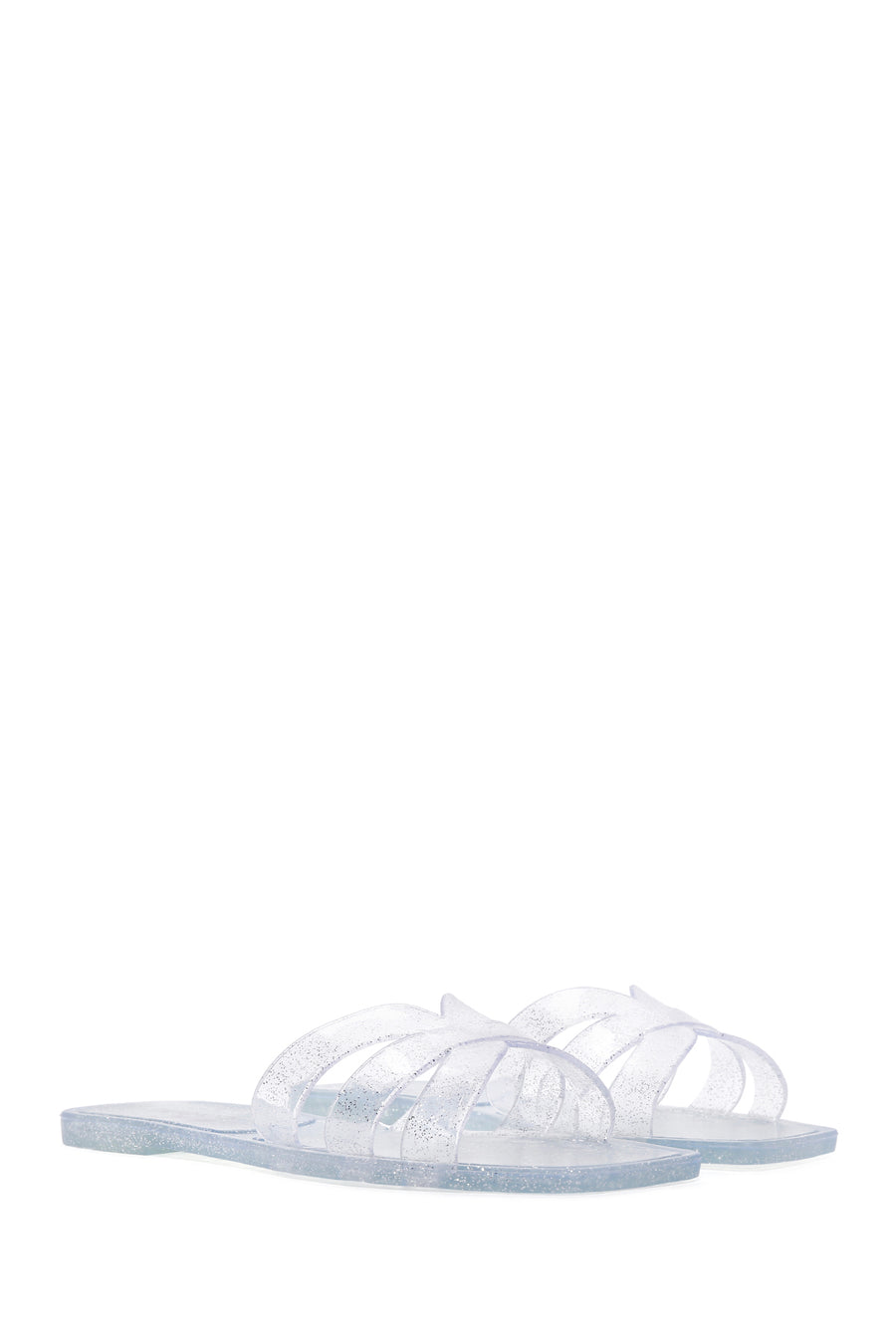 Women's Silver Transparent Jelly Slippers