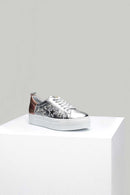 Star Detailed Silver Women's Leather Sneaker | Derimod