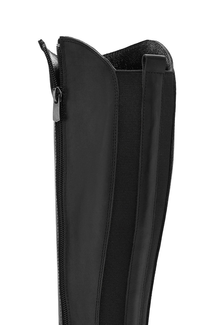Women's Black Zippered Leather Boots