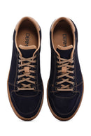 Erkek Lacivert Nubuk Deri Sneaker | Derimod