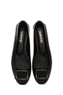 Women's Black Leather Ballerina Ballet Shoes | Derimod