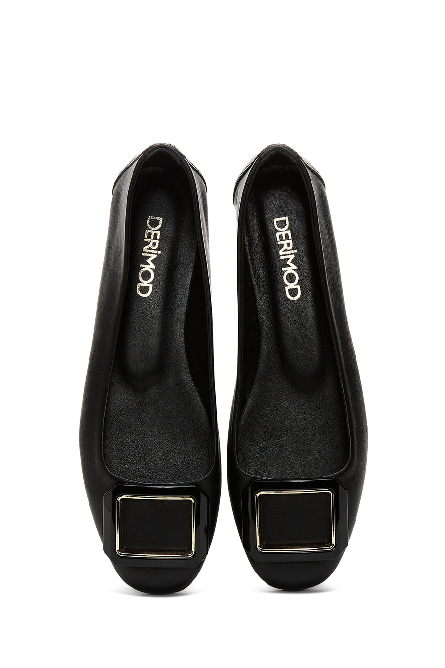 Women's Black Leather Ballerina Ballet Shoes