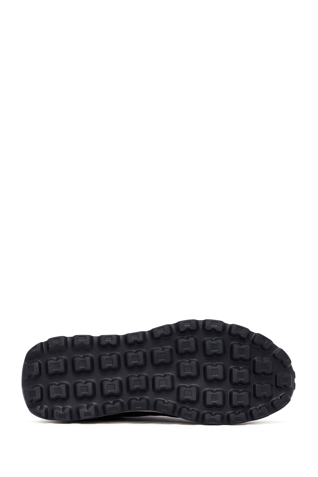 Erkek Siyah Bağcıklı Kalın Tabanlı Deri Sneaker