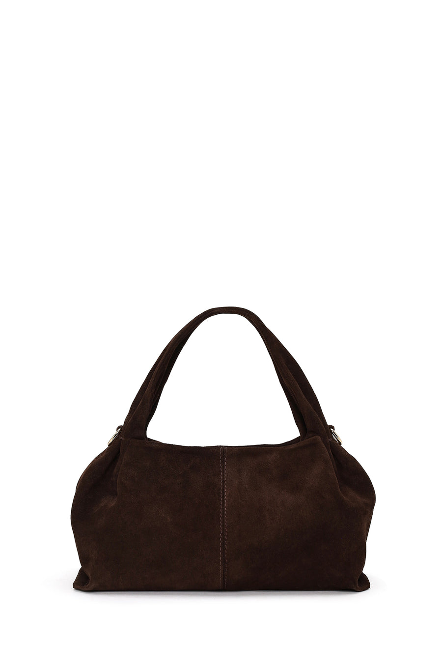 Woman Dark Mink Long Strap Suede Shoulder Bag