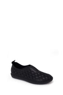 Woman Black Patterned Leather Comfort Shoes | Derimod