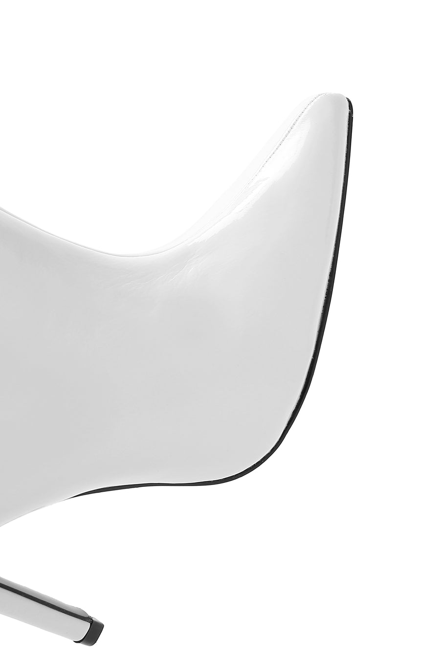 Women's White Thin Heeled Patent Leather Boots