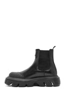 Men's Black Thick Soled Leather Chelsea Boots | Derimod