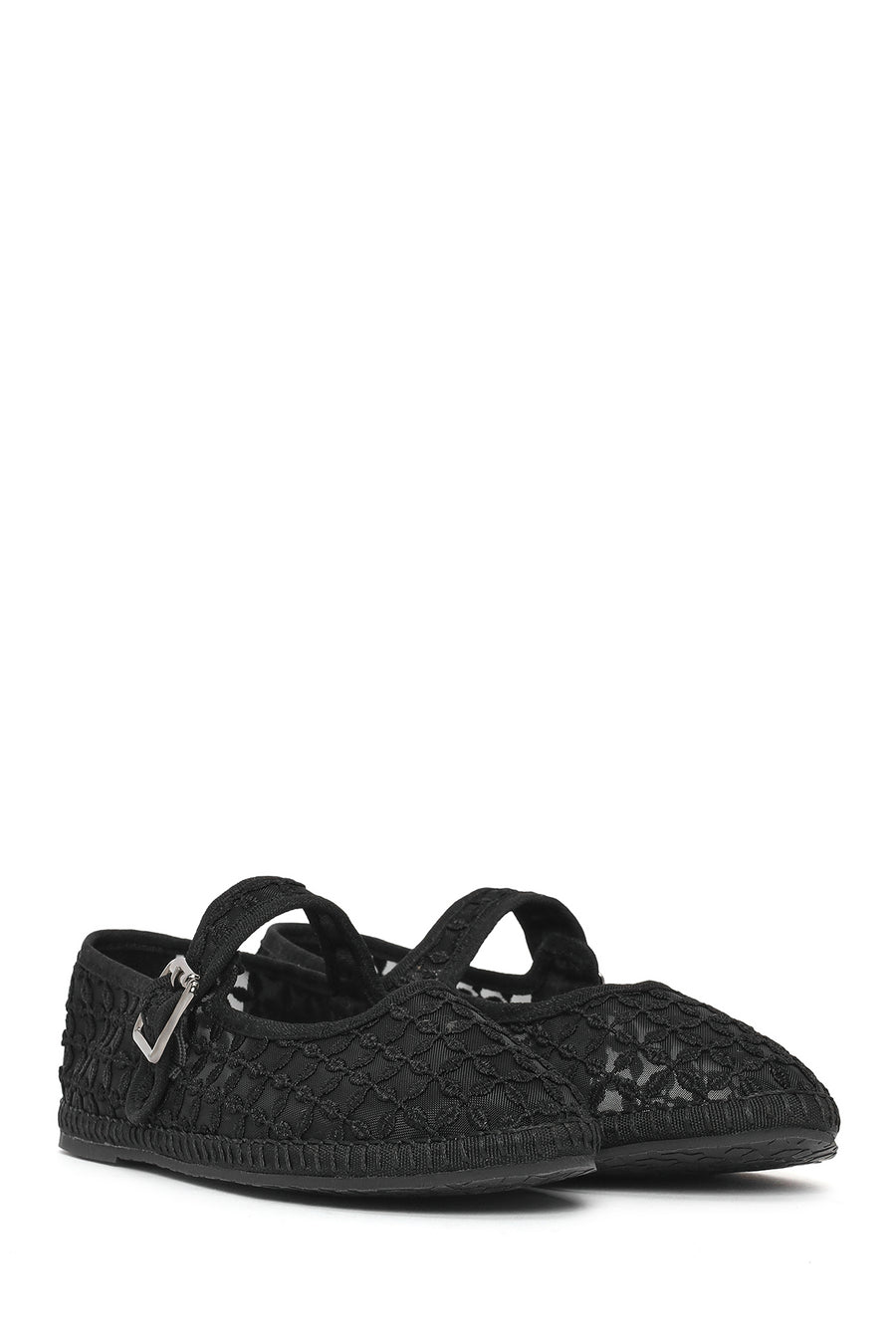 Women's Black Buckle Espadrilles
