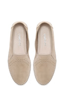 Woman Beige Suede Comfort Shoes | Derimod