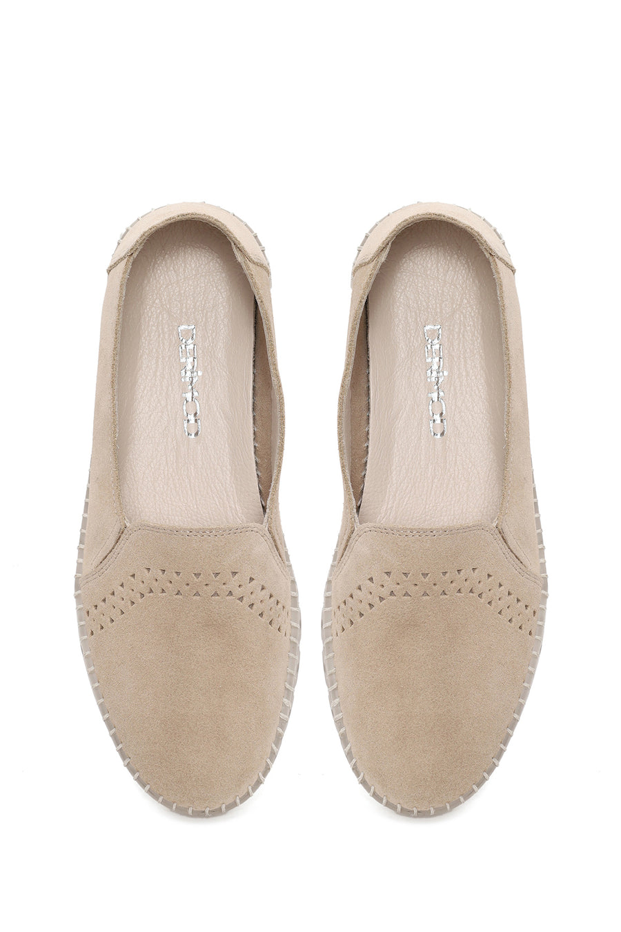 Woman Beige Suede Comfort Shoes