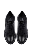 Men's Black Lace-Up Leather Casual Sneakers | Derimod