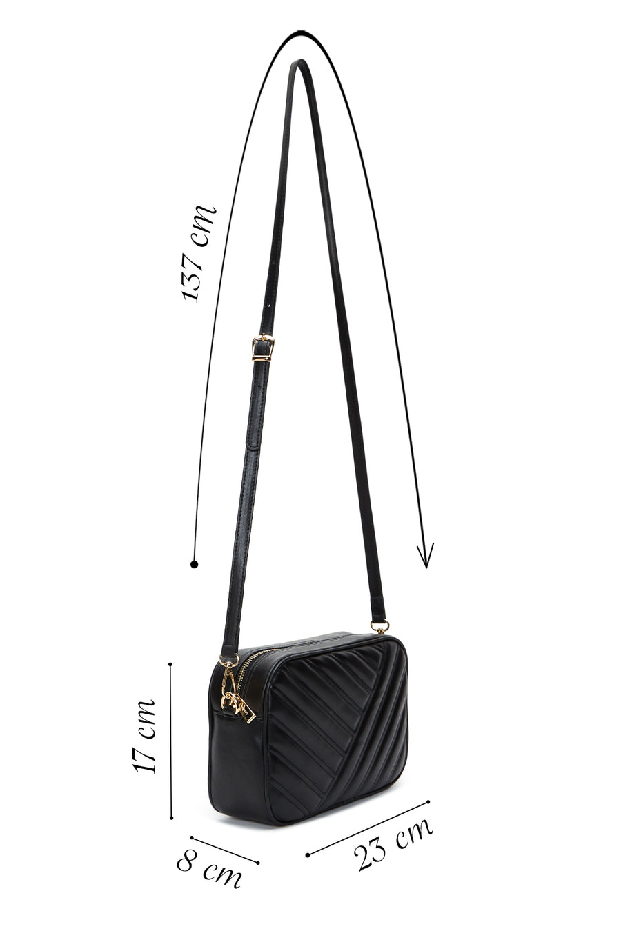 Women's Black Quilted Crossbody Bag