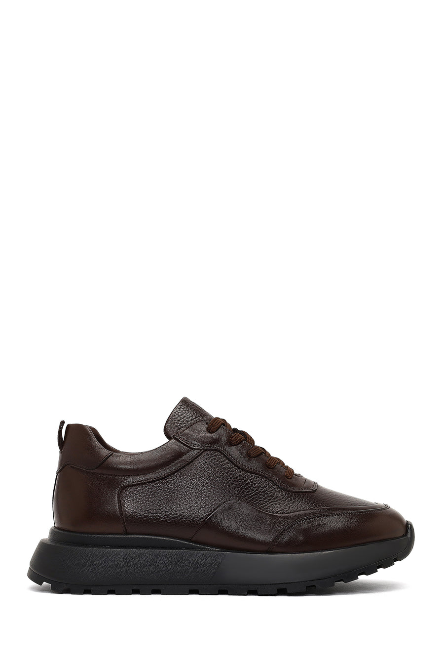 Men's Brown Lace-Up Thick-Soled Leather Sneaker 25WFD641114 | Derimod