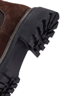 Woman Brown Thick-Soled Suede Leather Chelsea Boots | Derimod
