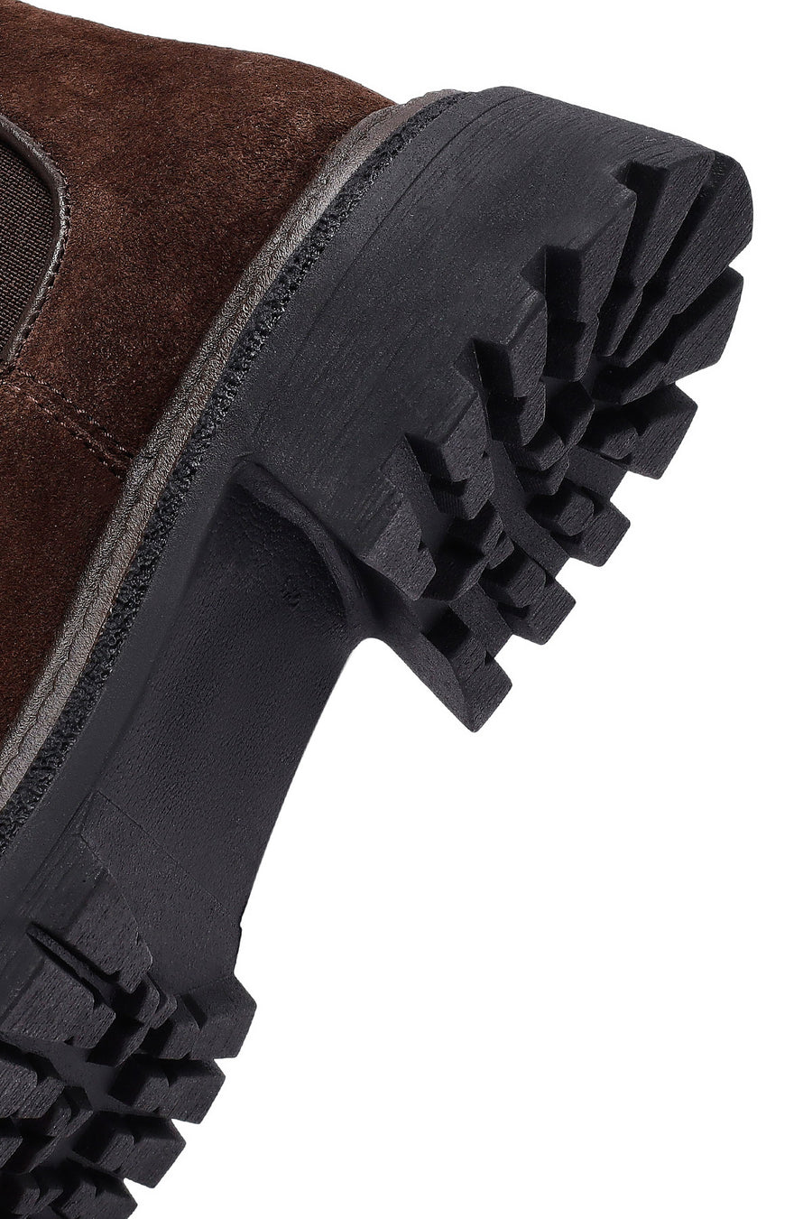 Woman Brown Thick-Soled Suede Leather Chelsea Boots