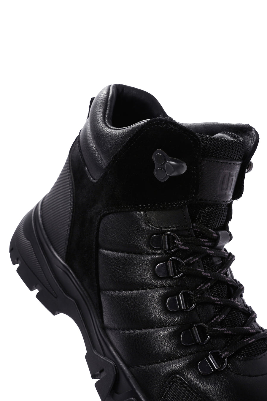 Men's Black Leather Sports Boots