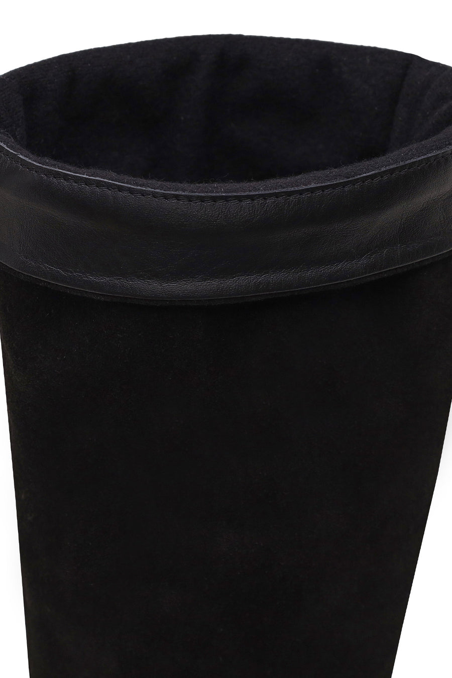 Woman Black Thick-Heeled Suede Boots