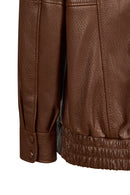 Carmen Woman Brown Fur Collar Leather Coat | Derimod