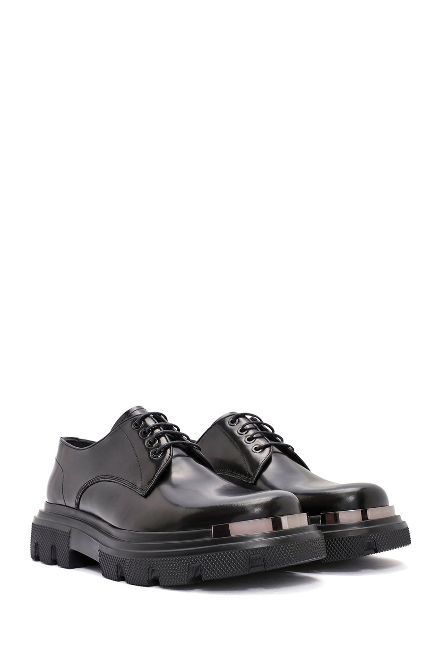 Men's Black Lace-up Leather Casual Shoes