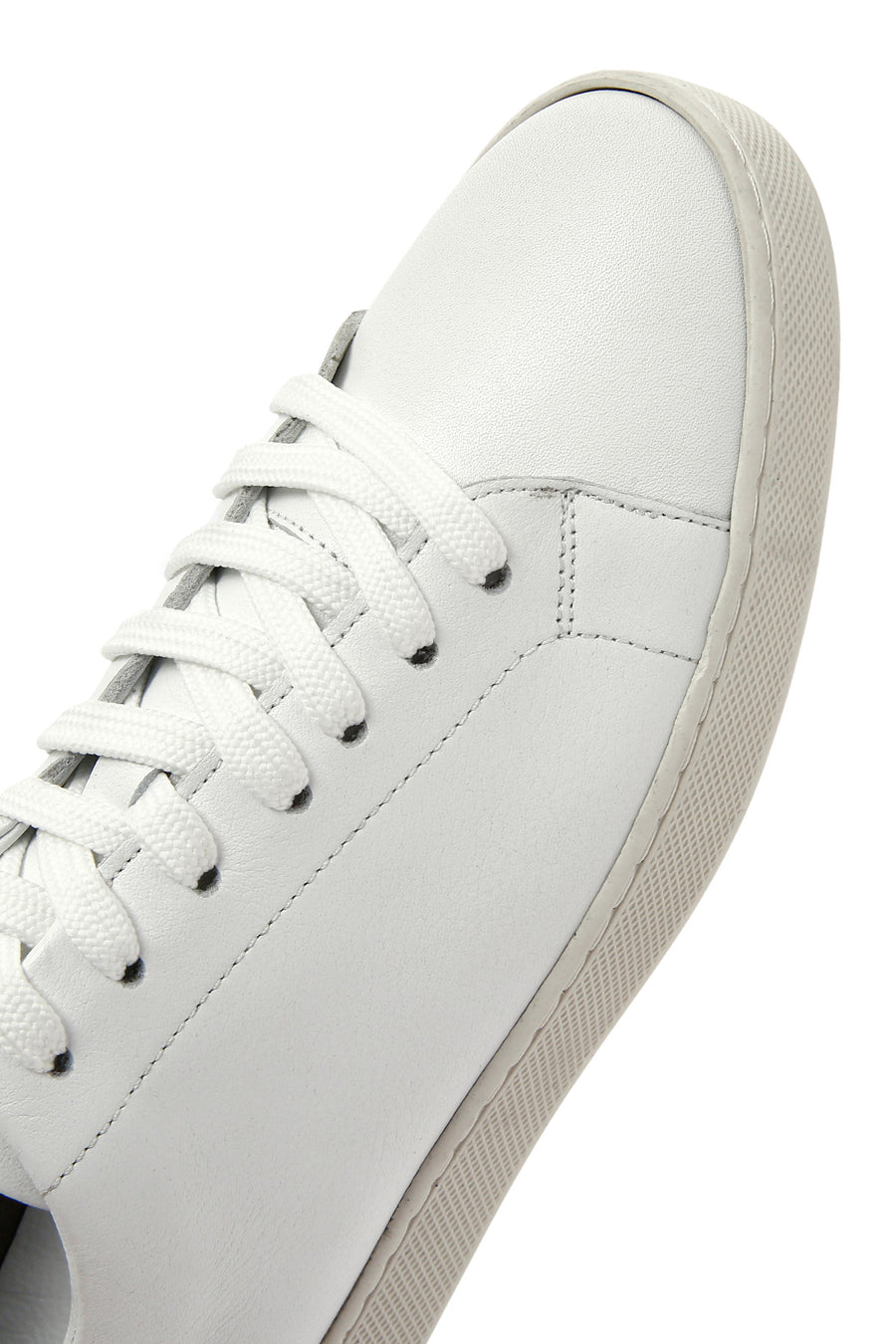 Erkek Beyaz Bağcıklı Deri Sneaker