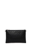 Woman Black Printed Clutch Bag with Long Chain Strap | Derimod