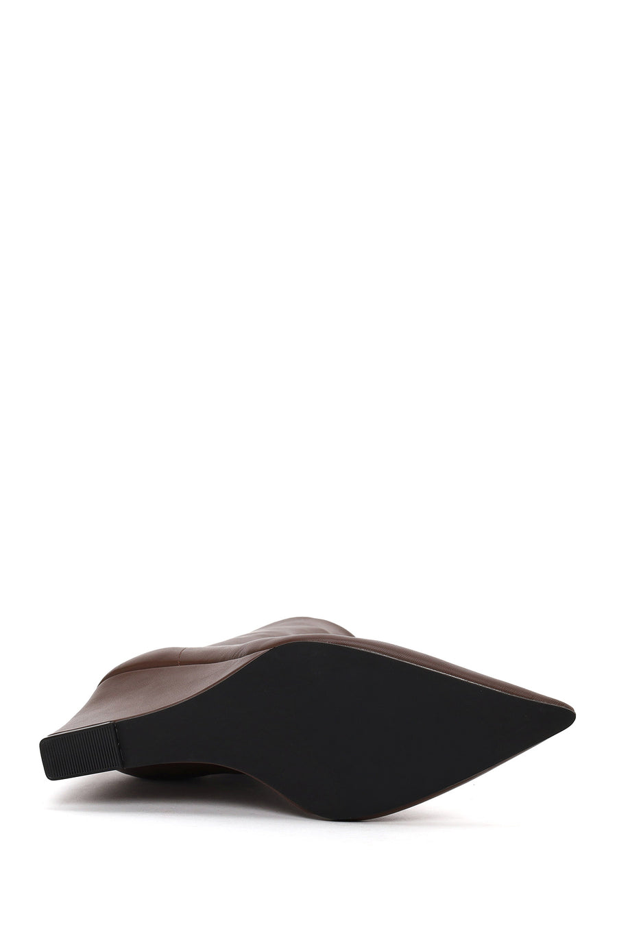 Woman Brown Zip Closure Wedge-Heel Boots