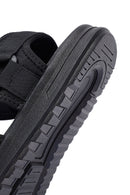 Men's Black Fabric Sandals | Derimod