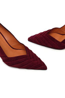 Woman Burgundy Thin-Heeled Suede Stiletto | Derimod