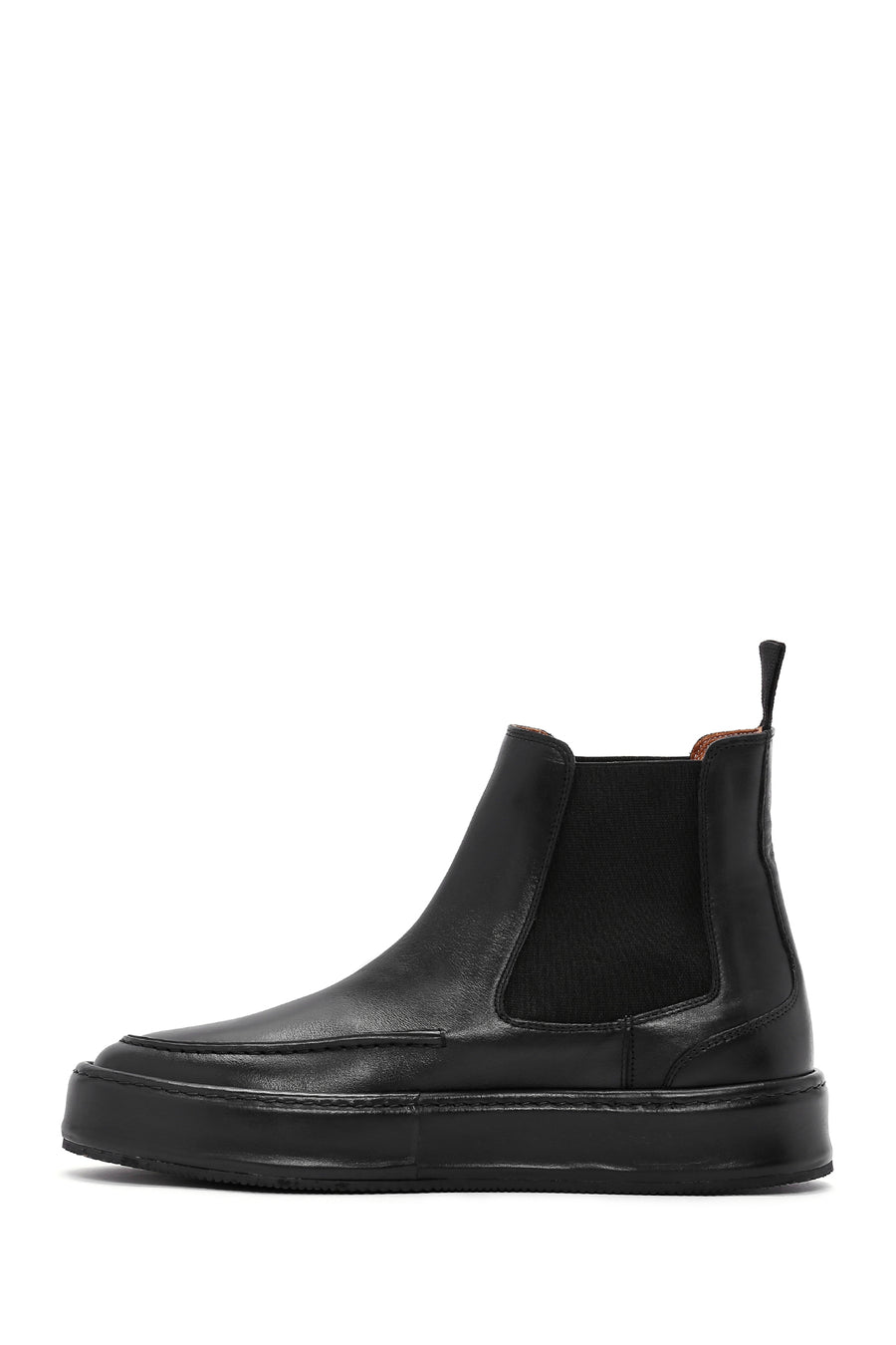 Men's Black Leather Chelsea Sports Boots