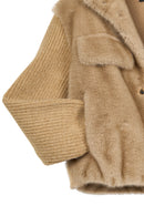 Cortina Women's Beige Short Teddy Coat | Derimod