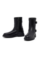 Woman Black Zippered Leather Boat | Derimod